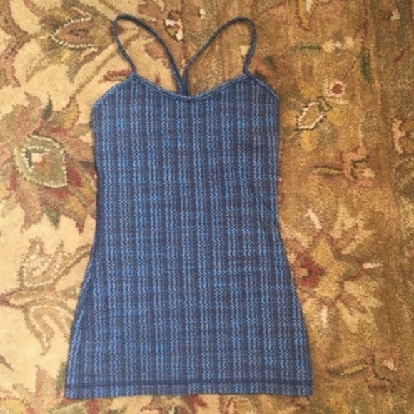 Lululemon Blue/Grey Power Y Tank Top. - Picture 1 of 6